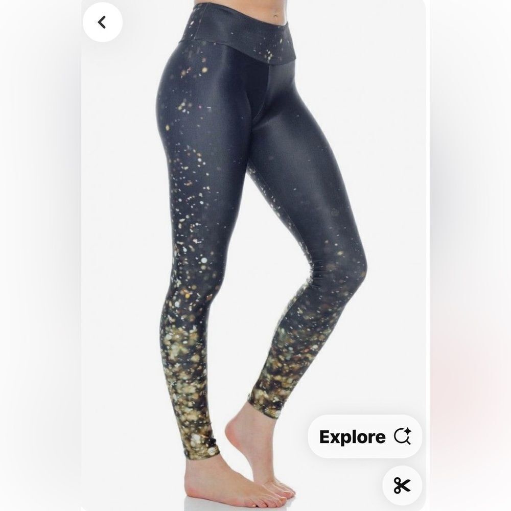 EXCELLENT CONDITION WOMEN’S GOLDSHEEP FALLING GOLD LIGHT LEGGINGS SIZE SMALL